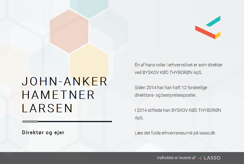 John-Anker Hametner - Roller i dansk