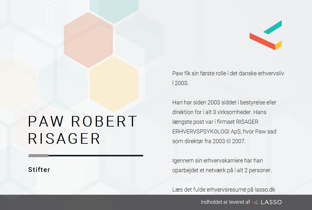 Paw Robert Risager - i dansk erhvervliv.
