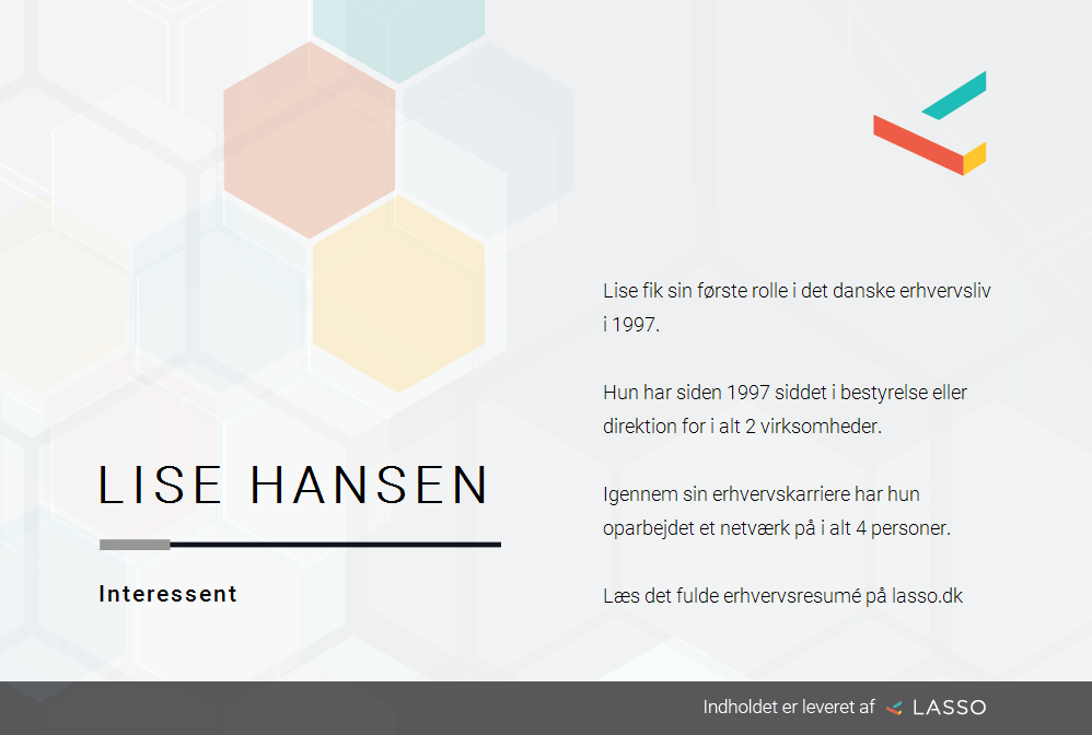 Kategori pence diagonal Lise Hansen - Roller i dansk erhvervsliv