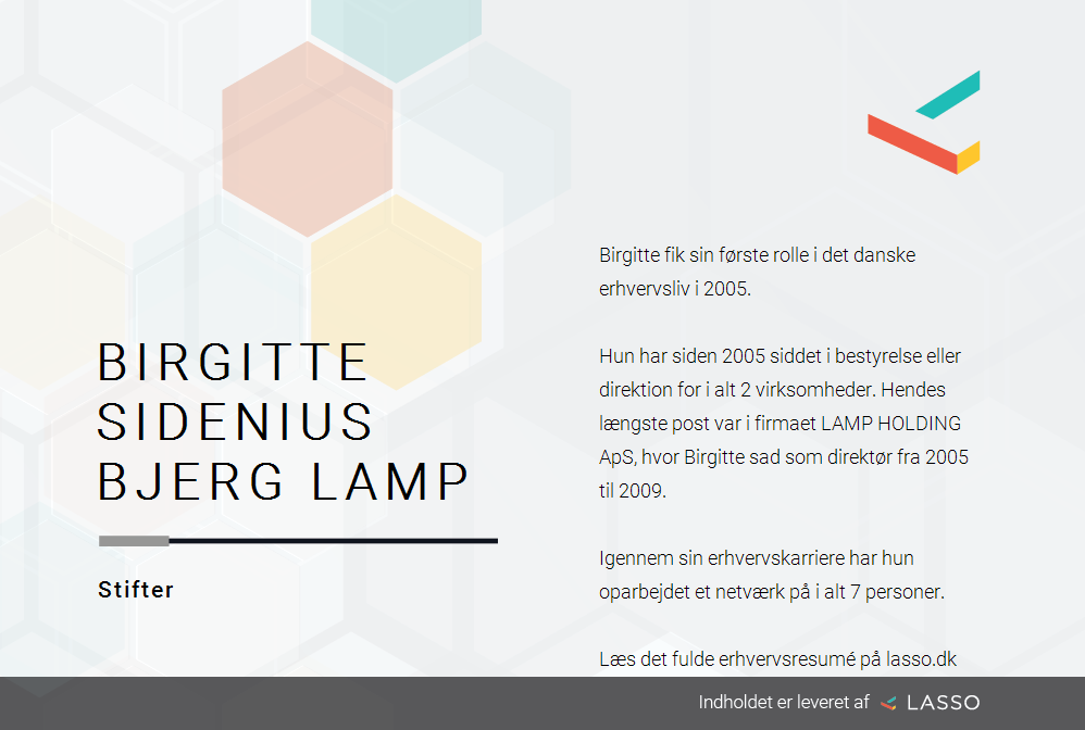 lærred Seaside atomar Birgitte Sidenius Bjerg Lamp - Roller i dansk erhvervsliv