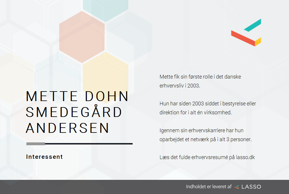 erektion Reproducere Derbeville test Mette Dohn Smedegård Andersen - Roller i dansk erhvervsliv