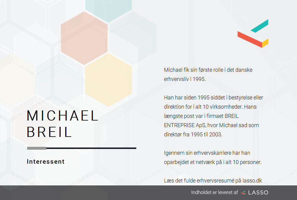 Michael Breil Roller i dansk erhvervsliv