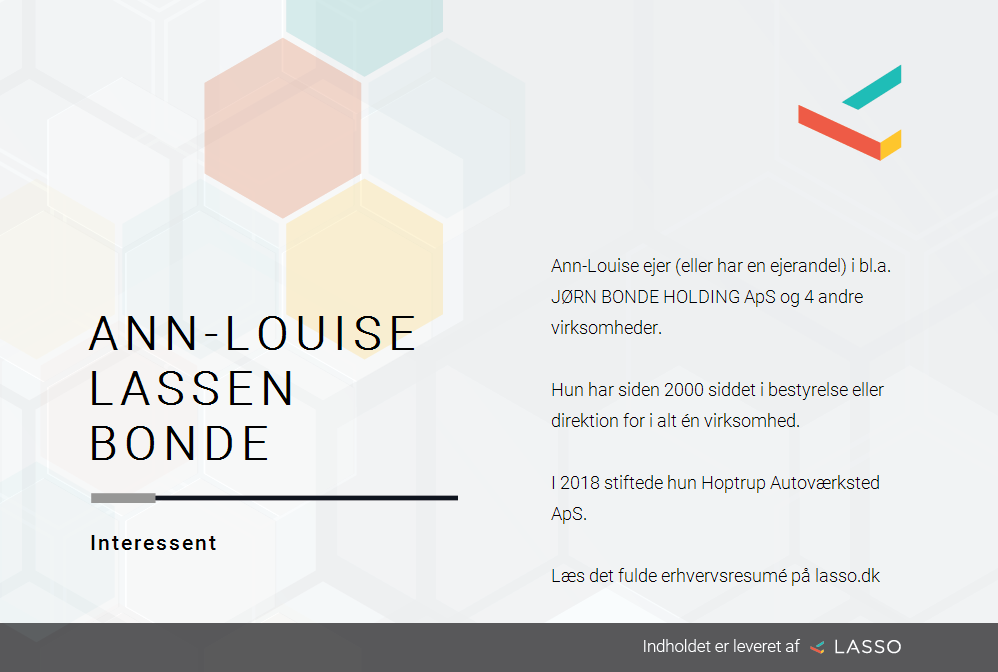 Ann-Louise Lassen Bonde - i dansk erhvervsliv